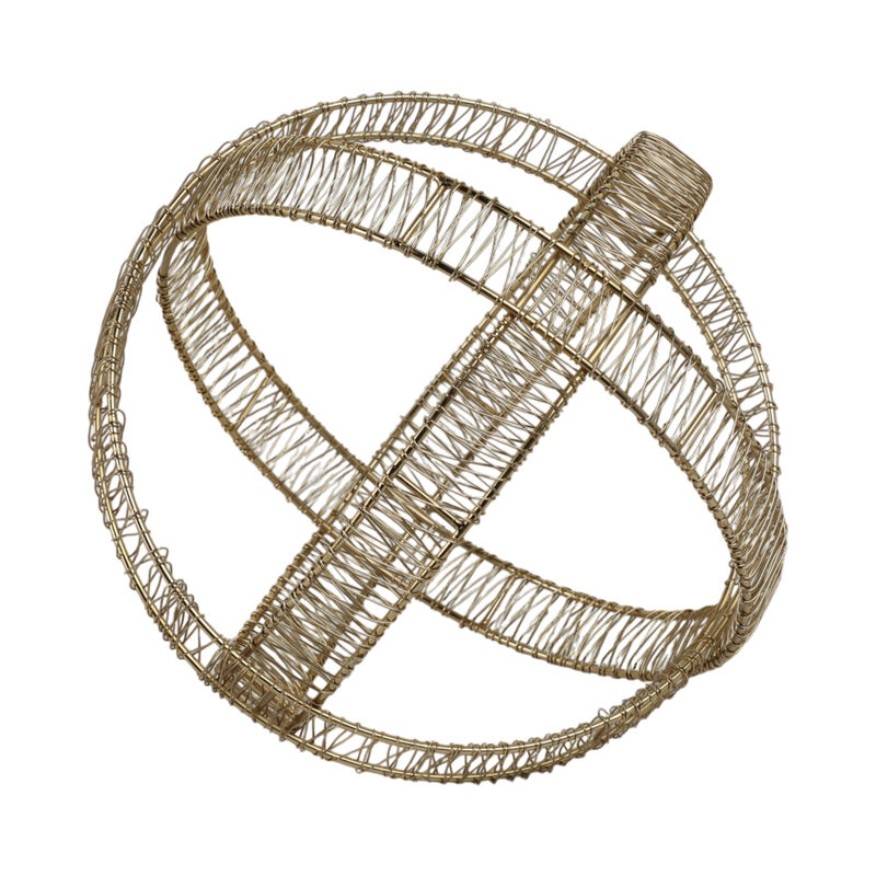 10" Woven Metal Orb, Gold image number 2