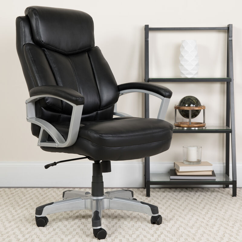 HERCULES Series Big & Tall 500 lb. Rated Black Fabric Executive Swivel Ergonomic Office Chair with Arms image number 1