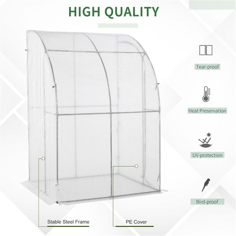 Mini Walk-in Greenhouse with Shelves for Seed Starting and Plant Care image number 3