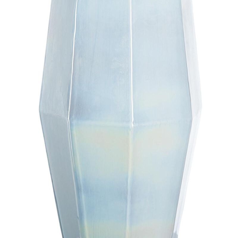 HomeRoots 20" Blue And Opal Glass Cylinder Table Vase image number 5