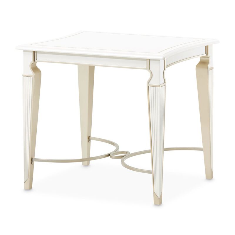 Michael Amini La Marisia End Table - Creamy Pearl