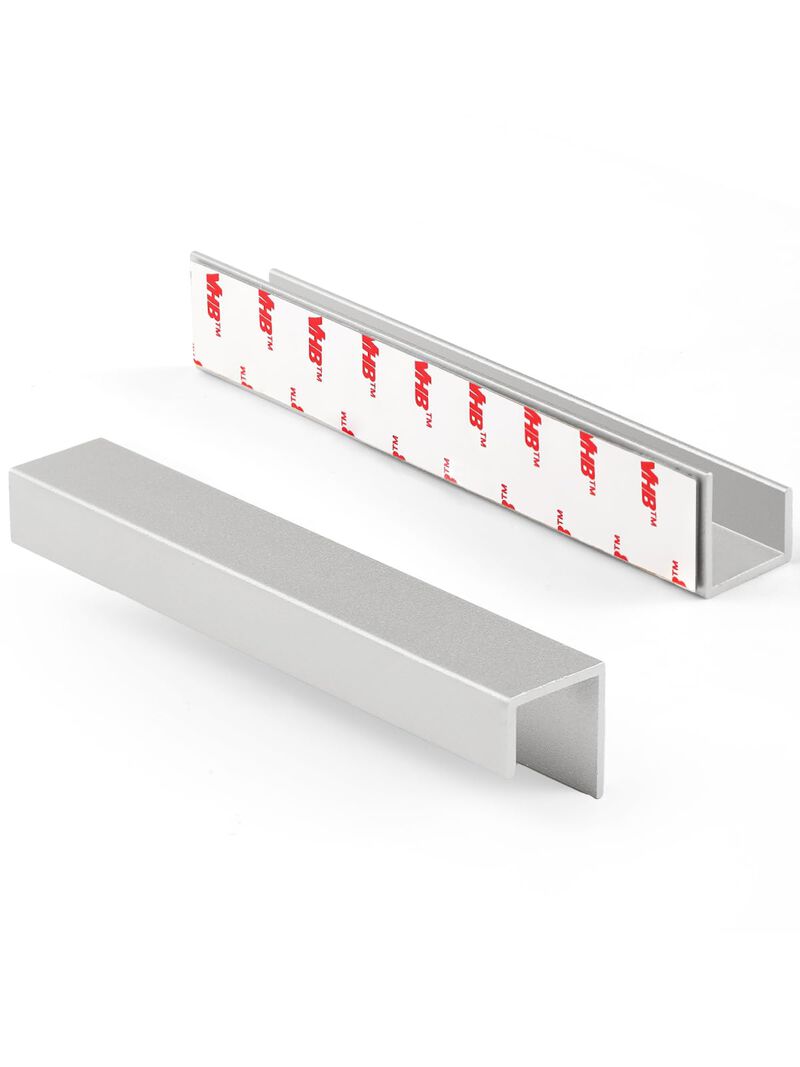 JIASENBAO 5 Pack Adhesive Cabinet Handles Silver 5-1/2"" Length(Cover 5"" Hole Center) Finger Pulls Stick on Cabinet Pulls Decor