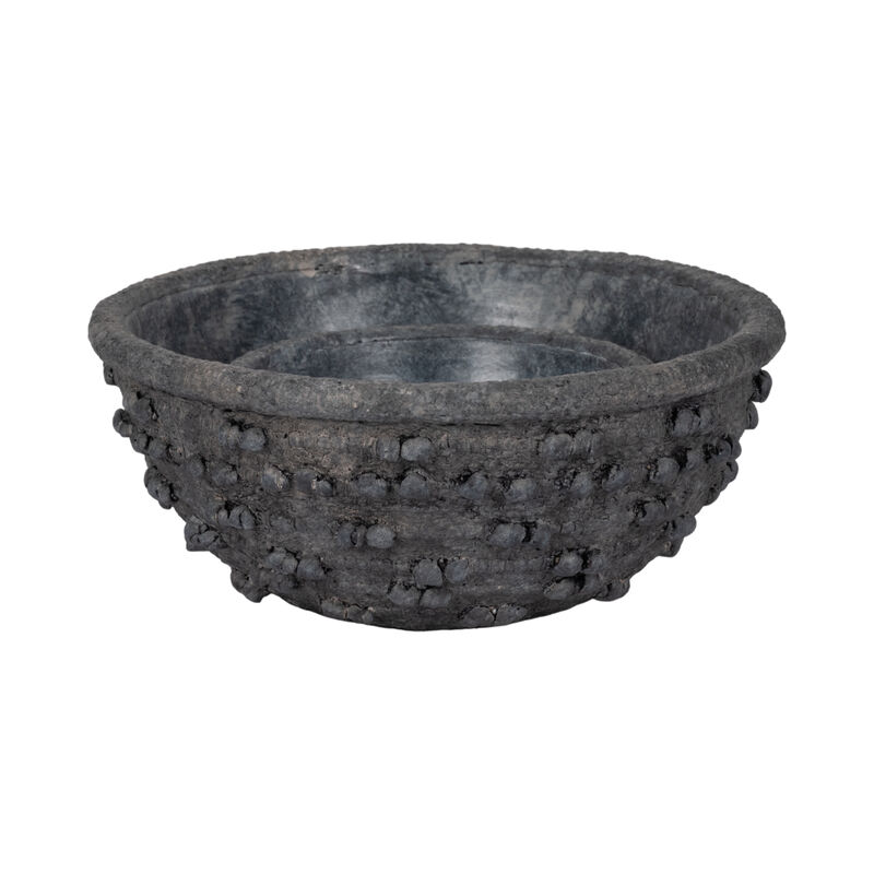 S/2 8/12" Textured Knobby Knot Bowls, Black image number 2