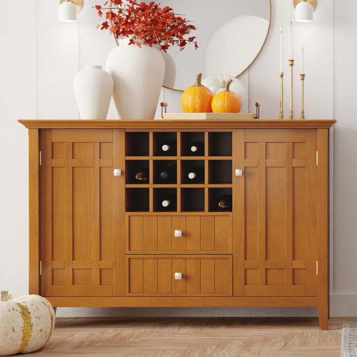 Simpli Home Bedford Sideboard Buffet and Wine Rack