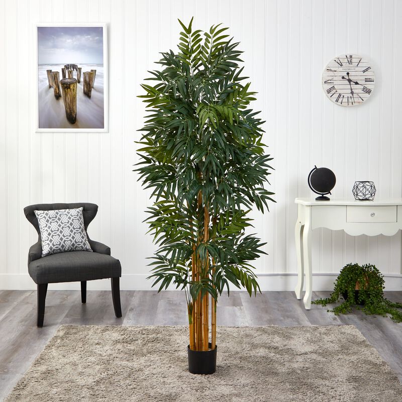 HomPlanti 5.5 Feet Phoenix Artificial Palm tree with Natural Trunk image number 1