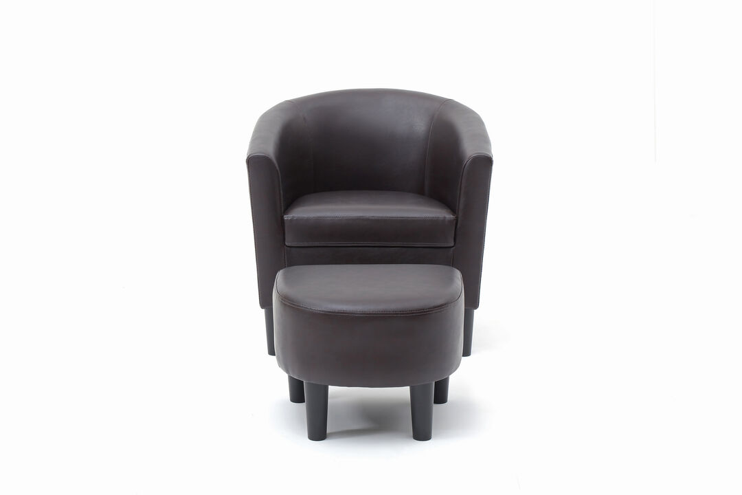 Salem Polyester Accent Chair with Ottoman
