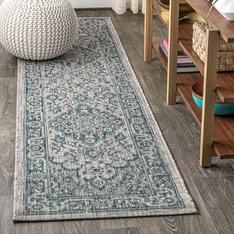 Rozetta Boho Medallion Textured Weave Indoor/Outdoor Area Rug