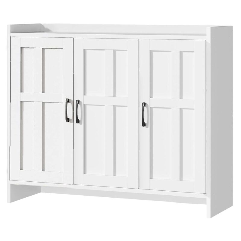 3-Door Wooden Shoe Cabinet, Storage Organizer for Home Entryway image number 0