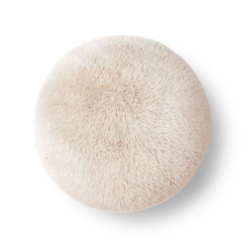 Oopa Cream Contract-Grade Straight Vegan Shearling Swivel Ottoman image number 3