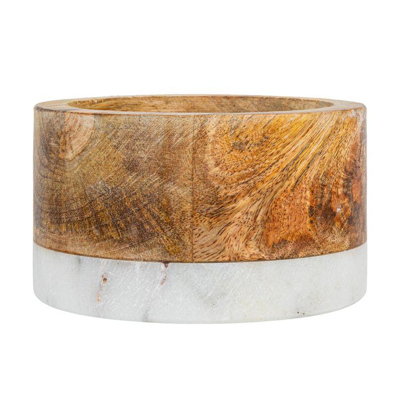 Mango Wood and Marble Bottle Holder image number 2