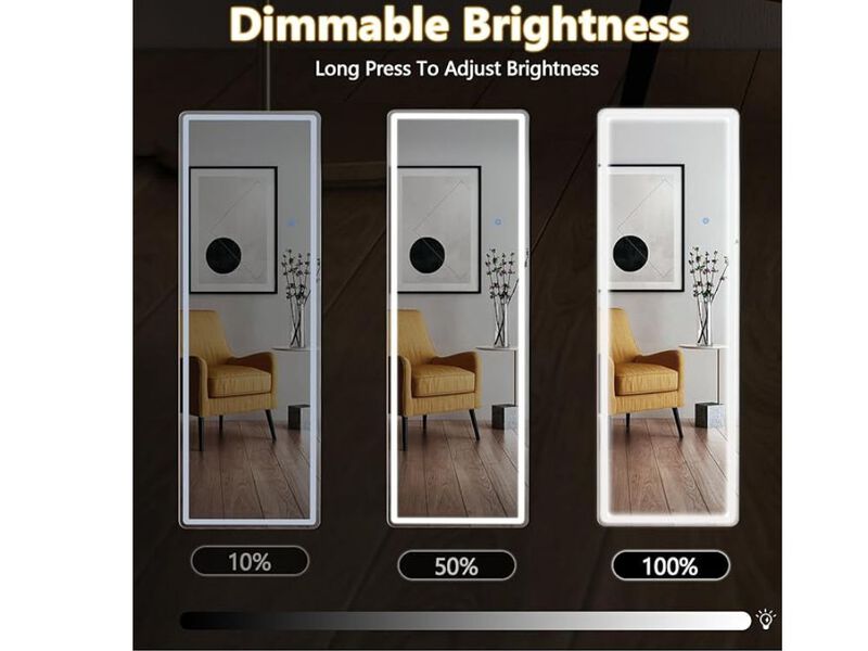 "59"x16" Full Length Mirror  Sleek Aluminum Frame  Freestanding or Wall-Mounted for Bedroom & Cloakroom"