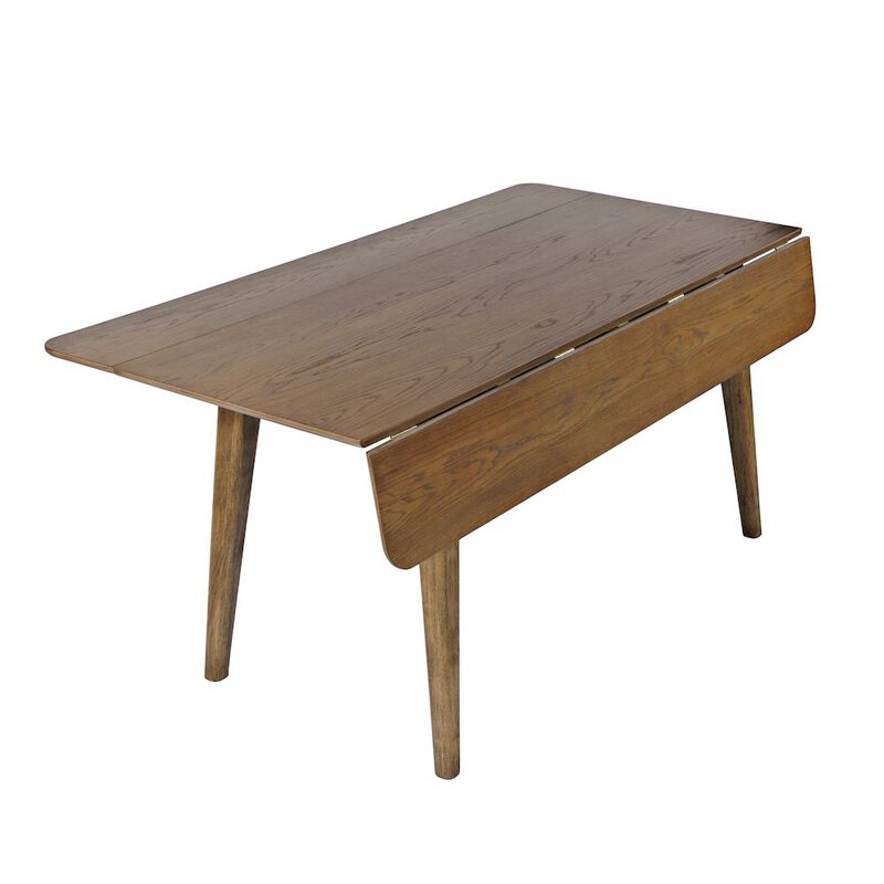 Jofran Bowie 66 Harvest Mid-Century Modern Drop-Leaf Dining Table