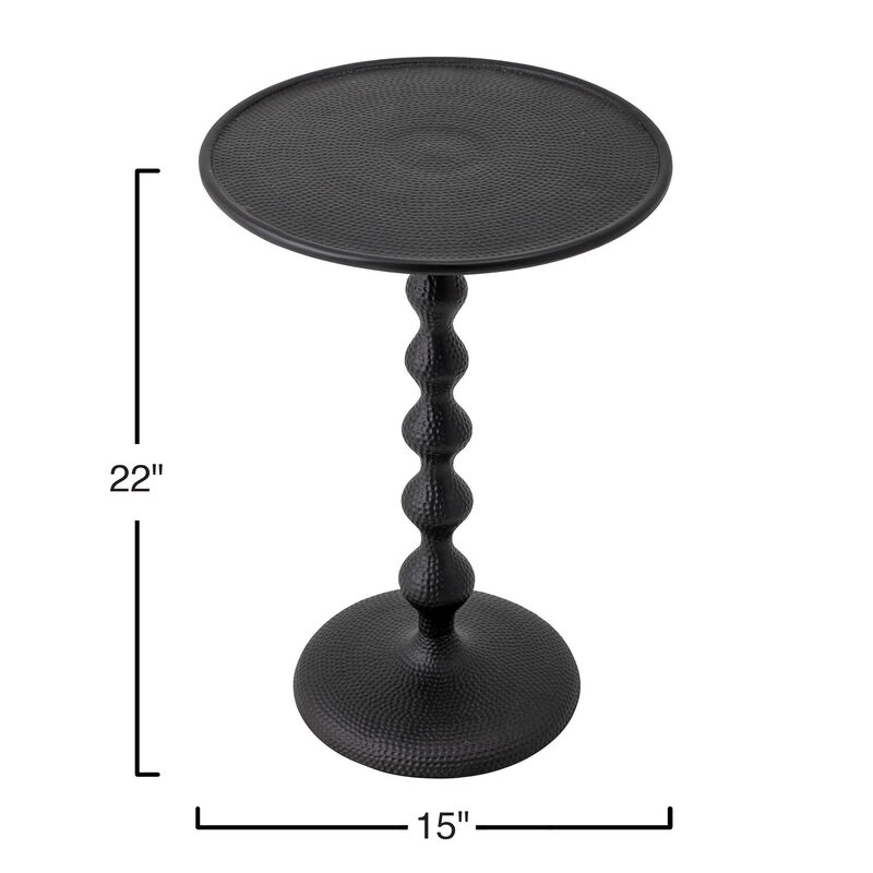 Rowena Interiors Hammered Metal Table, Black image number 4