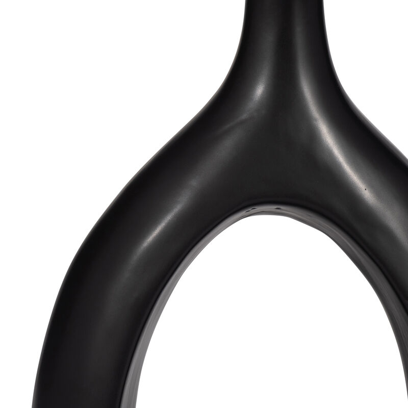 Cer, 12" Curved Open Cut Out Vase, Black image number 4