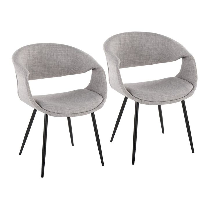 LumiSource Curvo Upholstered Chair - Set of 2