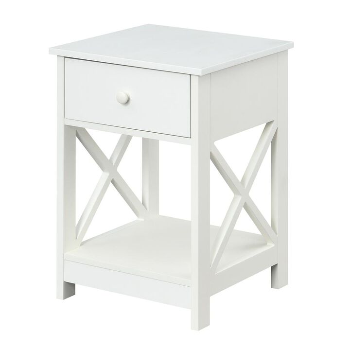 Convenience Concepts Oxford 1 Drawer End Table White