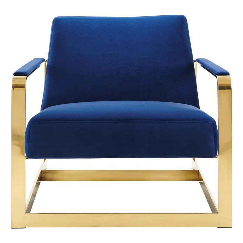 Modway Seg Performance Velvet Accent Chair, Gold Navy image number 0