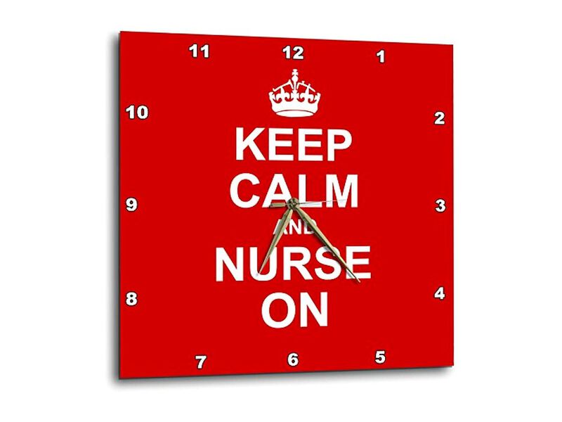 Keep Calm Nurse Red Carry Nursing Wall Clock 13 Inch Modern Home Decor image number 0
