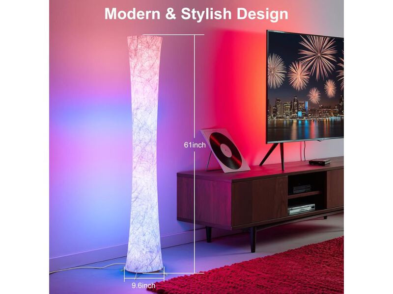 Smart RGB LED Corner Floor Lamp with App Control for Living Room Bedroom image number 2