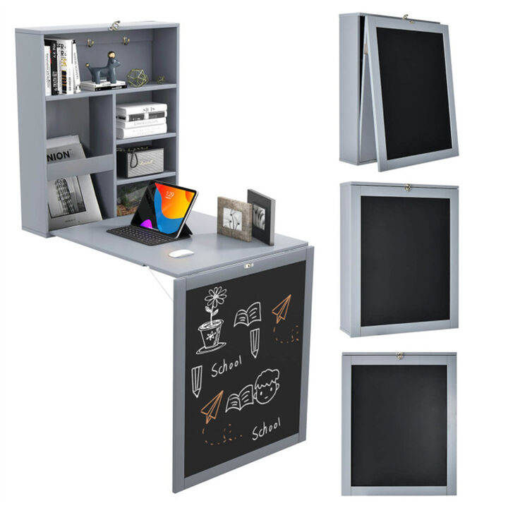 Wall-Mounted Floating Desk Space-Saving Workstation for Home Office & Study