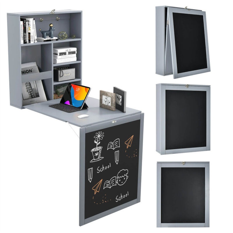 Wall-Mounted Floating Desk Space-Saving Workstation for Home Office & Study