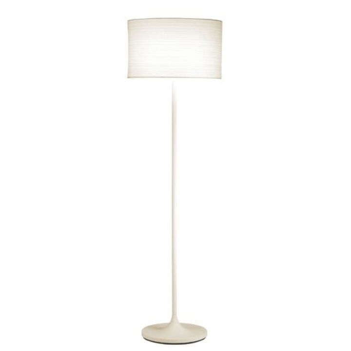 QuikFurn Modern Floor Lamp with White Paper Drum Shade