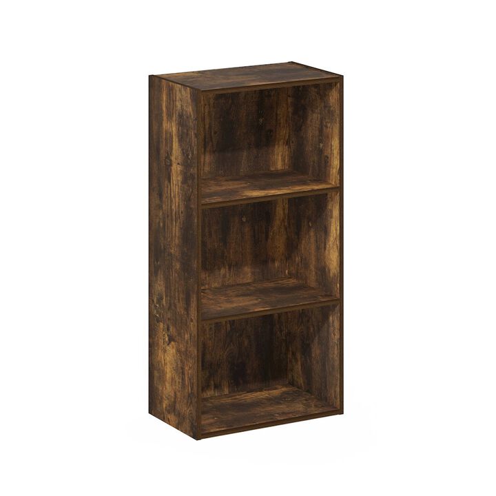 Luder 3-Tier Open Shelf Bookcase, Amber Pine