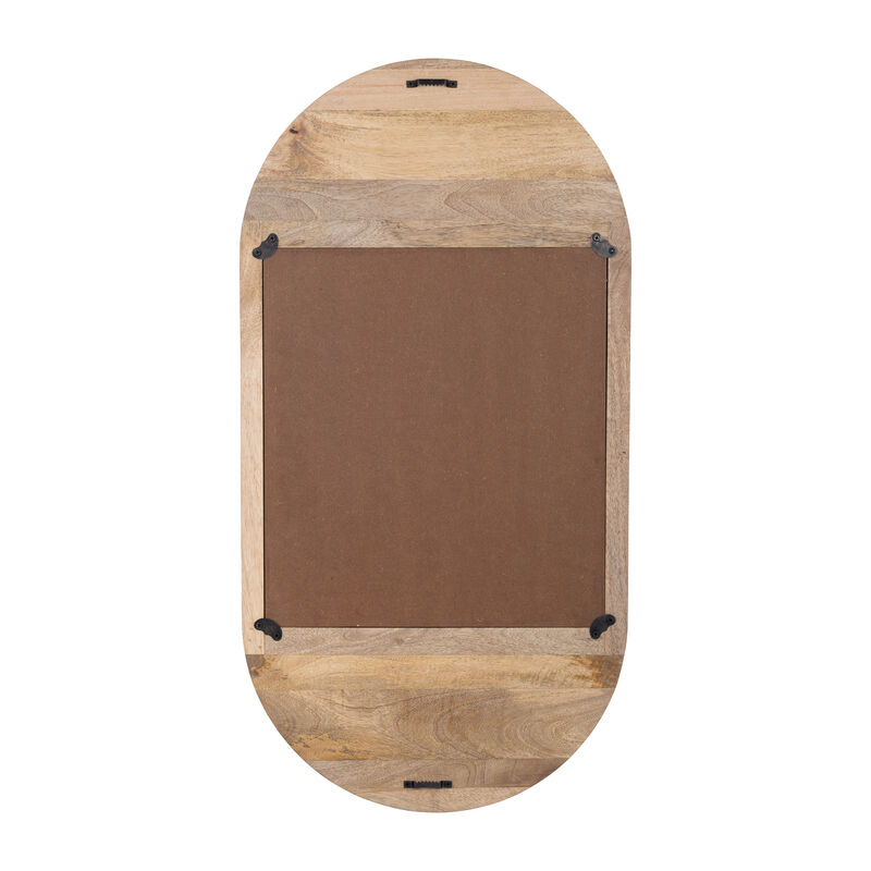 Wood Oval Mirror, Brown image number 4