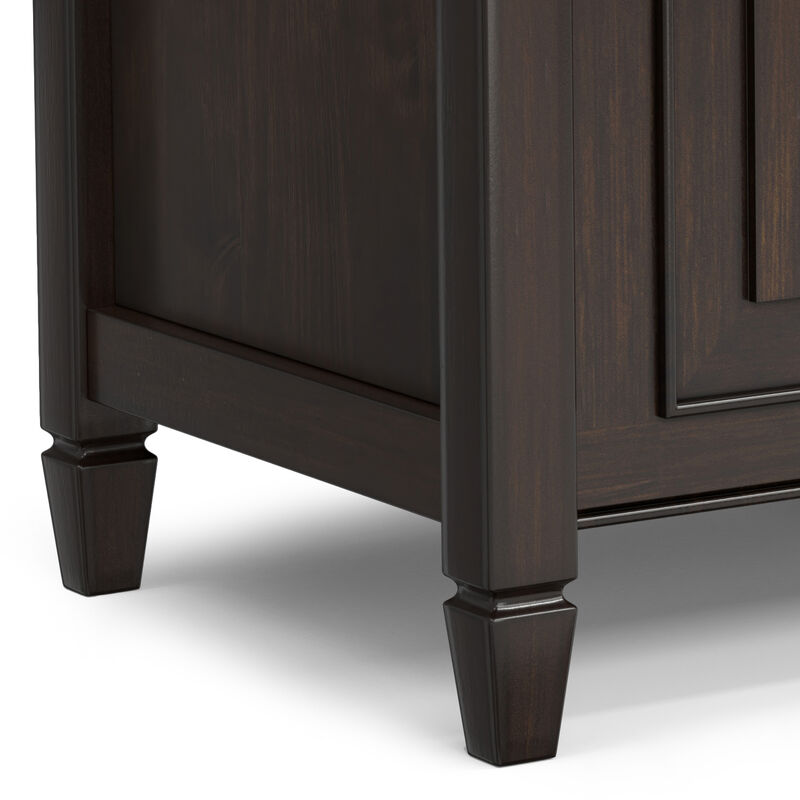 Connaught SOLID WOOD 36 inch Wide Traditional Small Storage Bench Trunk in Chestnut Brown