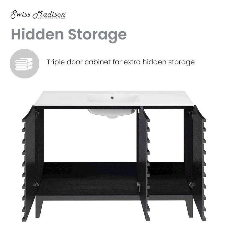 Cascade 48 in. Bathroom Vanity with 3-Hole Ceramic Sink Top image number 4