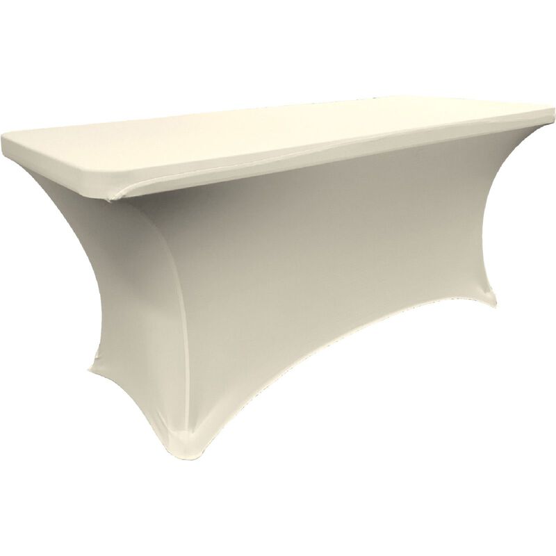 Wrinkle Resistant Rectangular Spandex Tablecloth for Banquet and Display Tables image number 0