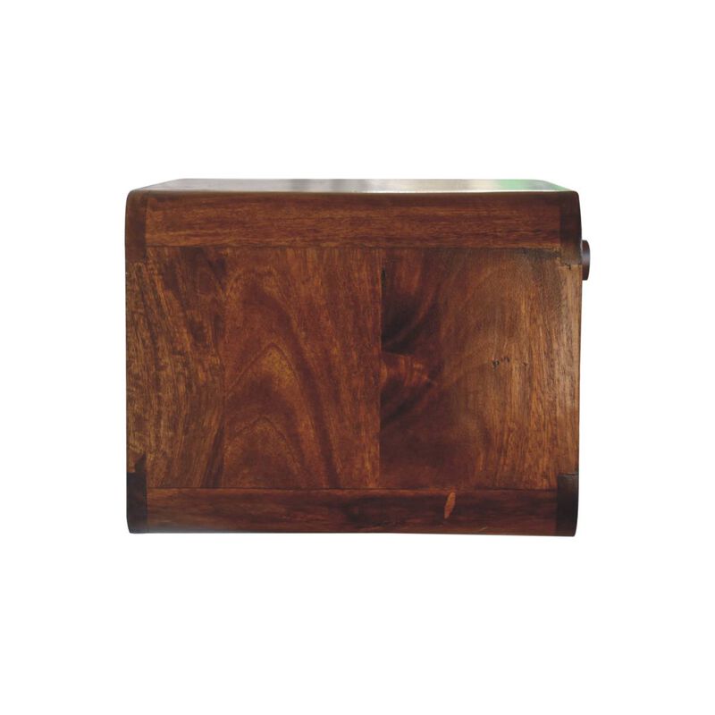 Artisan Furniture Solid Wood Chestnut Wall Mounted Open Woven Bedside