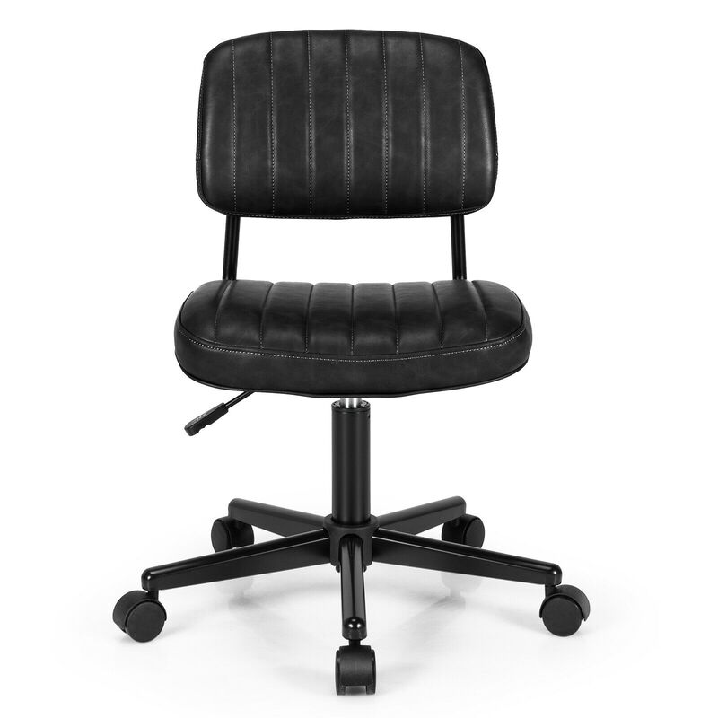 PU Leather Adjustable Office Chair  Swivel Task Chair with Backrest