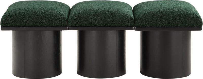 Meridian Furniture Pavilion Green Boucle Fabric Bench
