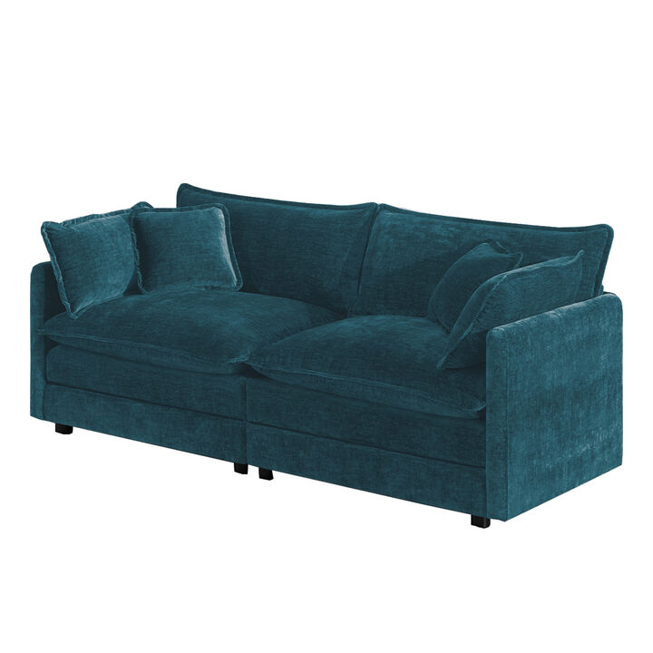 Crokud Modern Fabric Loveseat Sofa