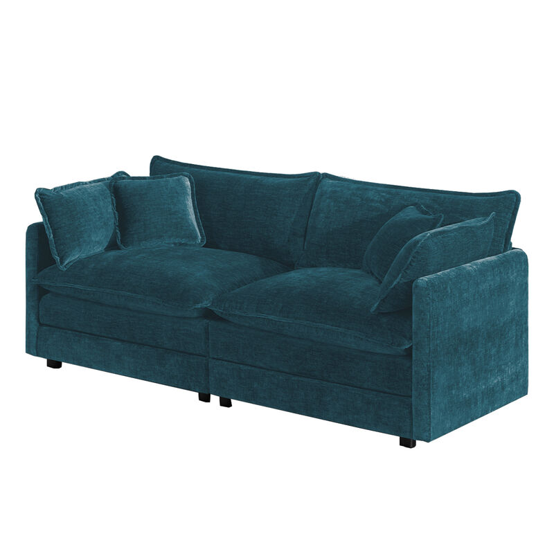 Crokud Modern Fabric Loveseat Sofa image number 0