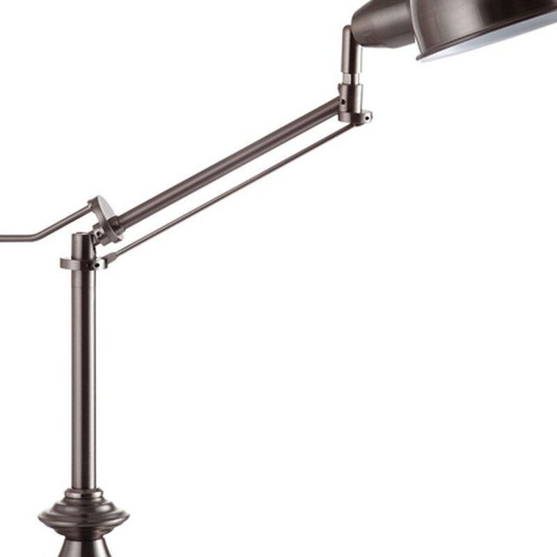 Hivvago Silver Metal Swing Arm Table Lamp