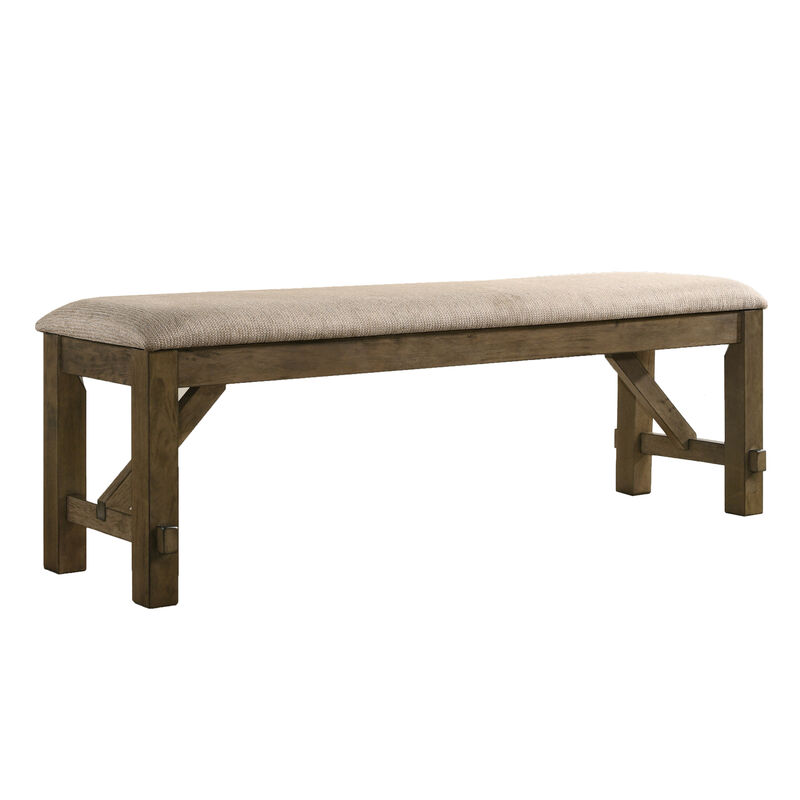 Streamdale Wood Fabric Upholstered Dining Bench image number 4