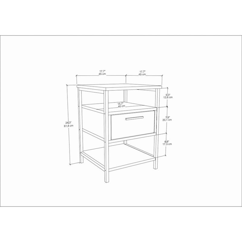 Decorotika Alba Night Stand - Oud Oak Black