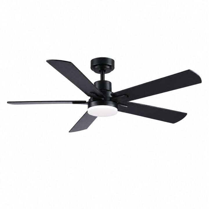 ELEMENT ACE Low Profile Ceiling Fan with Integrated Light, Quiet Reversible DC Motor, Remote Control Speed & Dimmer, Energy Efficient ETL Listed for Medium Rooms