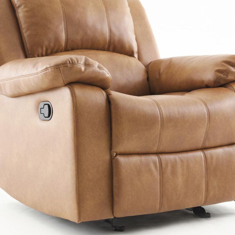 Comfort Pointe Clifton Saddle Leather Gel Glider Rocker Recliner