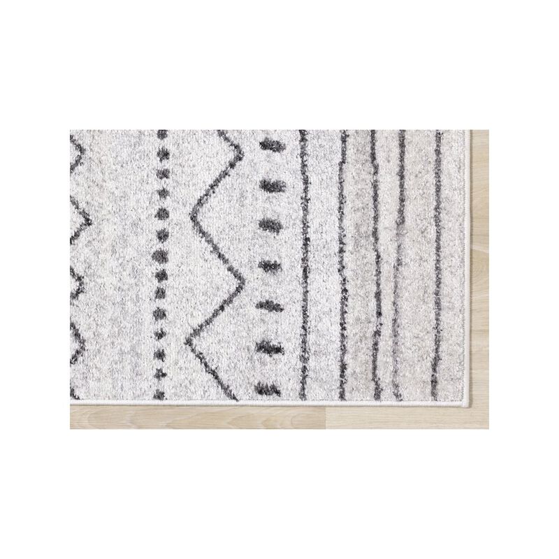 Novelle Home Lumos Grey White Tribal Patterned Rug, 5'3 x 7'7 image number 5