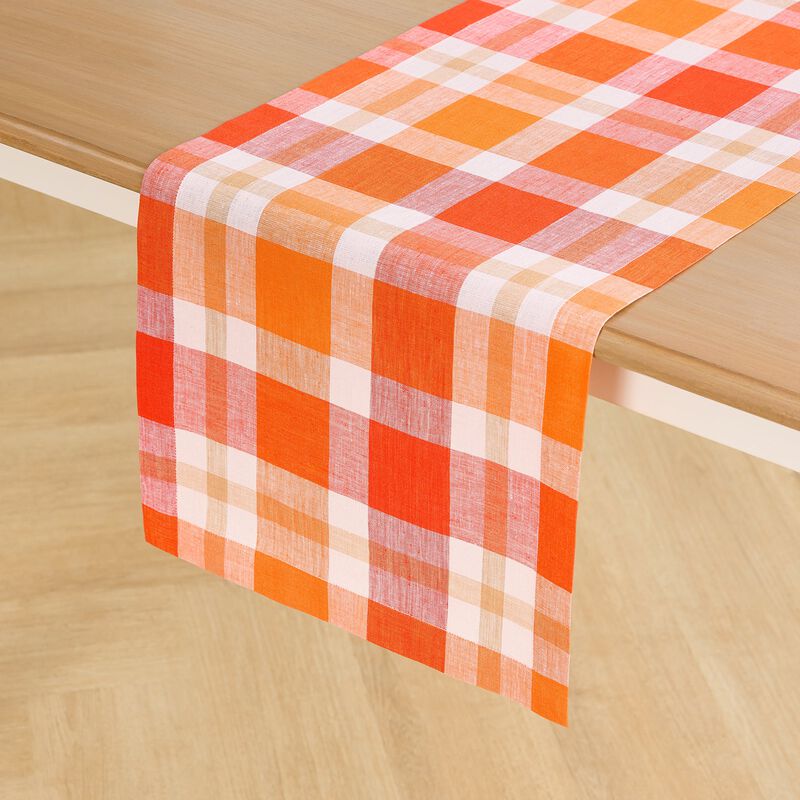 Christmas Linen Table Runner - Fall Buffalo Check, Solino Home