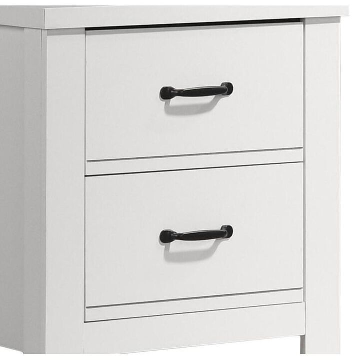 Lilola Home Cassini White 2-Drawer Nightstand Bedside Table