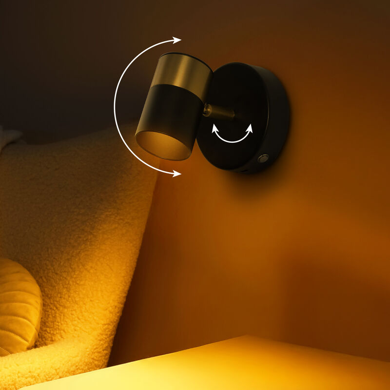 Paola 6" 1-Light Modern Adjustable Head Integrated Dimmable LED Rechargeable Wall Spotlight with Touch Sensor