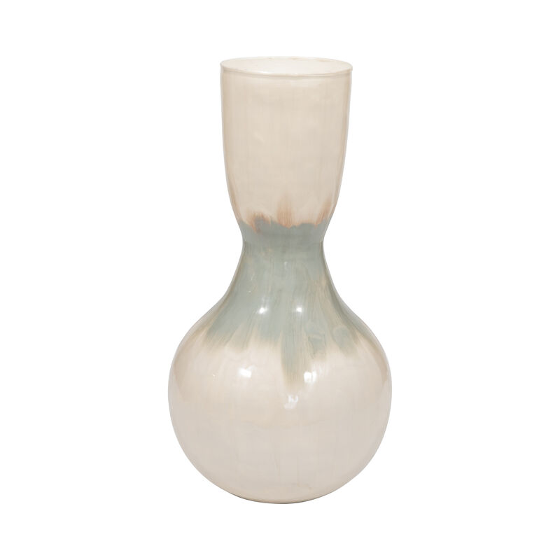 Metal, 18" Bulbous Vase, Pearl image number 2