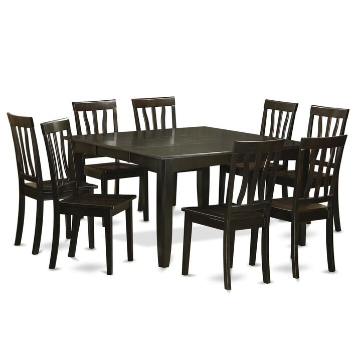 9 Pc Dining room set - Dinette Table with Leaf and 8 Kitchen Chairs.
