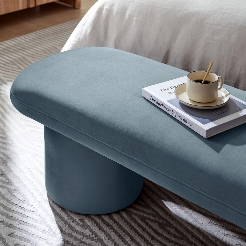Modway Orla Performance Velvet Upholstered Bench in Taupe image number 5