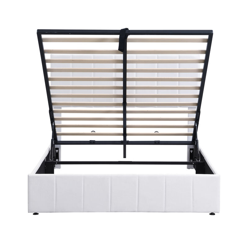 Whisen Modern Style Full Size Upholstered Platform Bed with Hydraulic Storage System