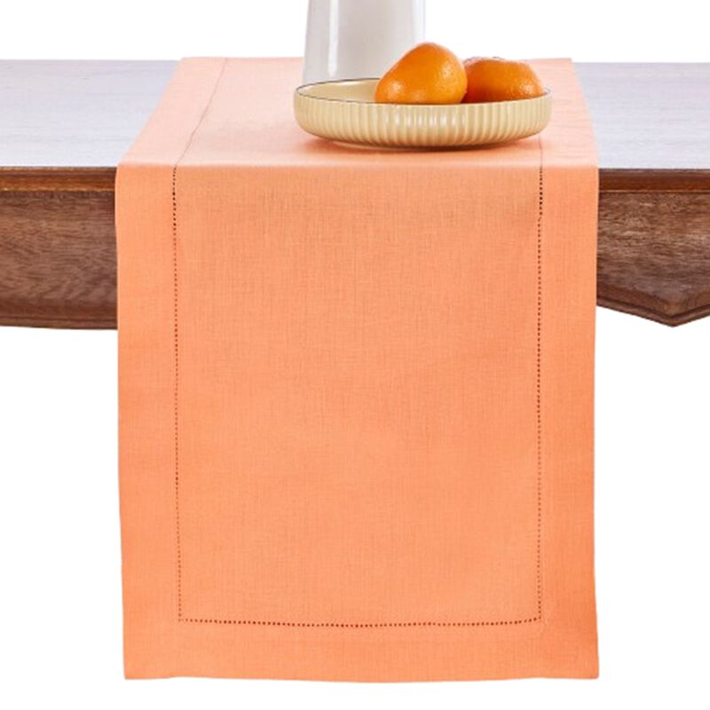 Solino Home 100% Pure Linen Table Runner - Classic Hemstitch